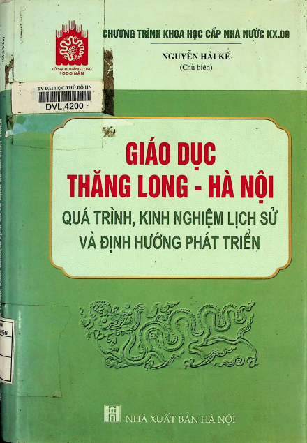 Giáo dục Thăng Long - Hà Nội quá trình, kinh nghiệm lịch sử và định hướng phát triển