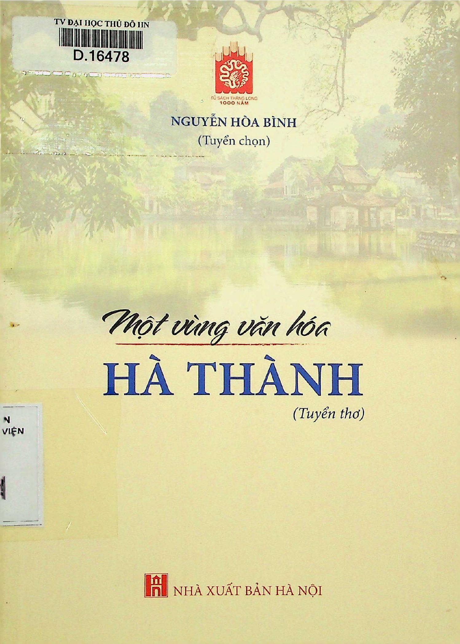 Một vùng Văn hóa  Hà Thành