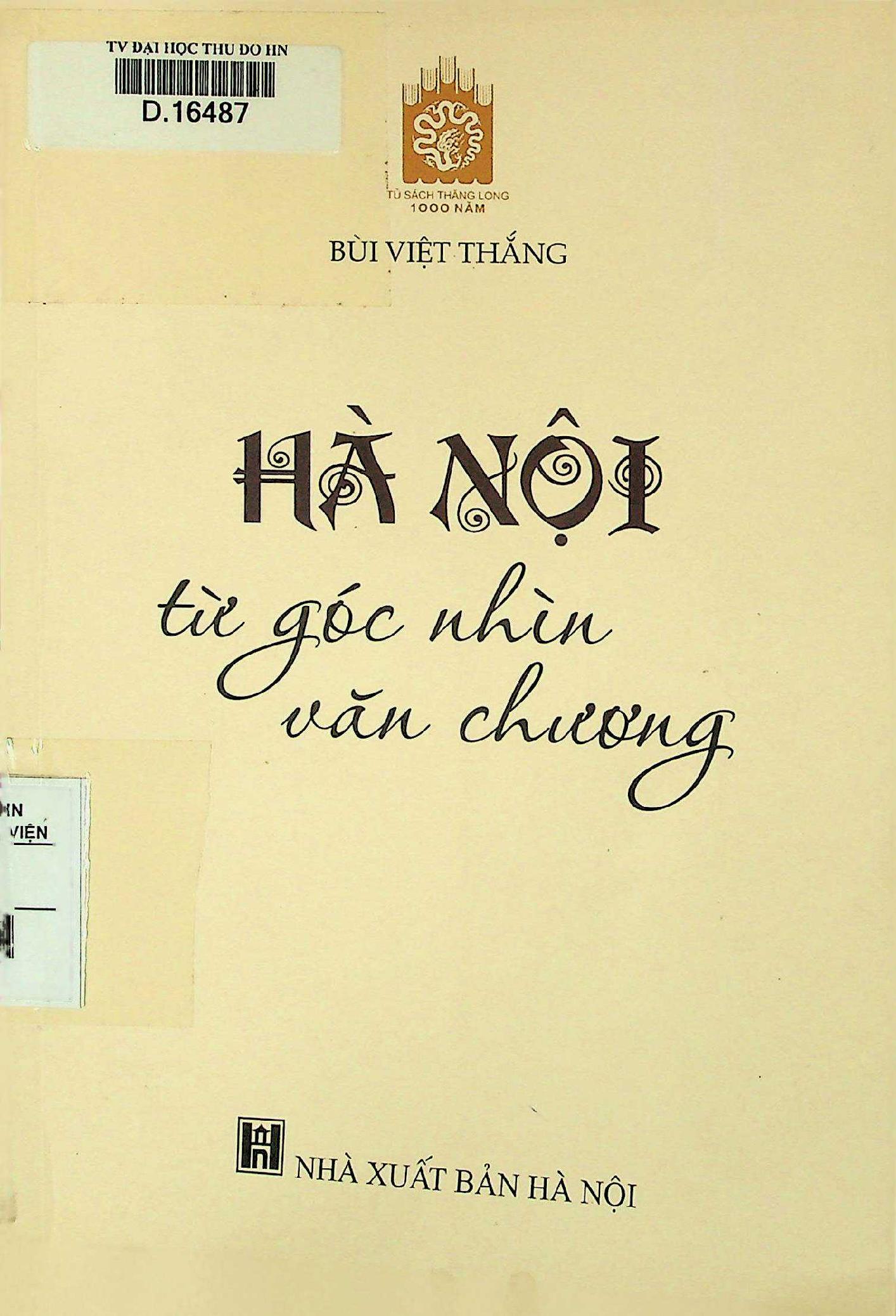 Hà Nội từ góc nhìn văn chương 