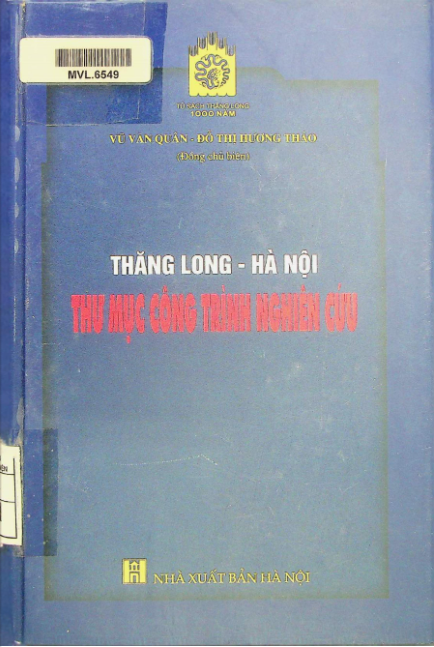 Thăng Long Hà Nội thư mục công trình nghiên cứu